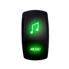 Utv-5360a12-orvjp 50 Caliber Racing Rocker Switch 12v Led Backlit Music Off Road J P Rubicon Truck Sand Rail Green