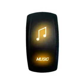 Utv-5360a9-mrn 50 Caliber Racing 12v Waterproof Rocker Switch Music Marine Ski Wakeboard Bass Pontoon Boat Orange