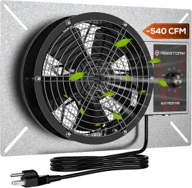 Ip-55 Abestorm 751105540297 540cfm Rated Crawlspace Ventilation Fan With Humidistat