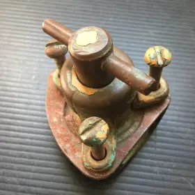 X2.75 Abw #7044 Vintage Marine Bronze Drain Scupper With T Handle Plug 3 Inch H L X2.5 W