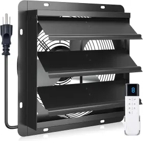 Dlt-e300035e110 Addlon 12 Shutter Exhaust Fan Wall Mounted With Ec Motors And Inch Black
