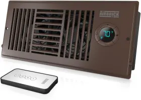 Ab-410-b Airbrick Quiet Smart Register Booster Fan With Remote Control. 4 X 10 Inches Brown