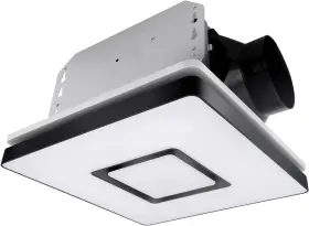 Ak1390n2-b Akicon Bathroom Exhaust Fan With Light 90 Cfm 1.5 Sones Bath Medium Black