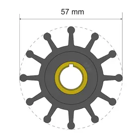 06-01-013 Albin Pump Marine Premium Impeller Kit 57 X 12.7 20mm - 12 Blade Key Insert