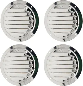 Fi-0054-04 Amarine Made 4pcs 4 Inch Round Louvered Vent Stainless Steel Marine Boat Style