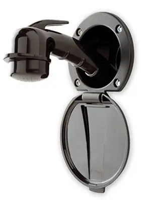 136-0000-kp Ambassador Marine Recessed Shower - Black Cup And Lid Small Sprayer 6ft Rubber Hose