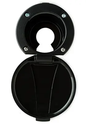 136-0005-kp Ambassador Marine Recessed Cup And Lid Set All Plastic Black