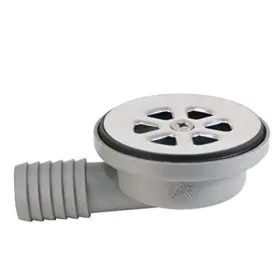 S00-0003-up-r Ambassador Marine 2 Inch Drain 95 Degree Floor Low Profile 1 Hose Barb Ultra-mirror Finish