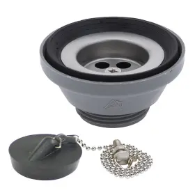 S01-0104-bp-r Ambassador Marine 1 1/2 Inch Straight Drain Low Profile 1/4 M Thread With Chain