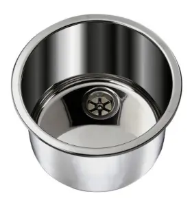 S14-2500-br-r Ambassador Marine Cylinder Sink Brushed Finish 304 Stainless Steel 2 Inch Drain Soundkote