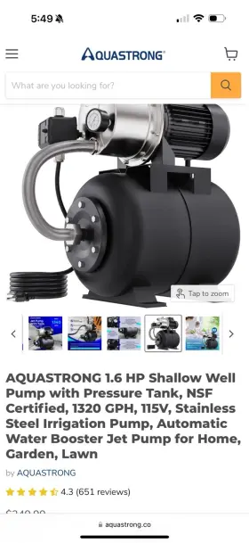 Pga150san Aquastrong Shallow Well Pump With Pressure Tank Pga150san Aquastrong Shallow Well Pump With Pressure Tank