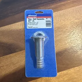 23-665473 Attwood Stainless Steel Thru Hull Connector - 3/4 Inch Hose Part # 66547-3