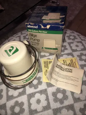 4103-4 Attwood Atwood Marine Mini King 360 Bilge Pump Gph 12 Volt Bat. New Old Stock #t5