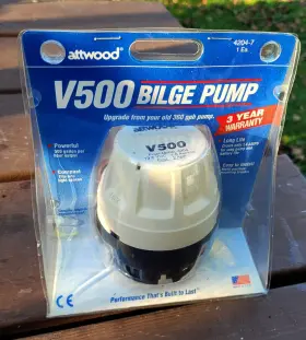 4204-7 Attwood V500 Bilge Pump Powerful 500 Gallon Per Hour Output New