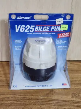 4206-7 Attwood V625 Bilge Pump-marine 625 Gallon Per Hour-compact-easy Install #4206-7