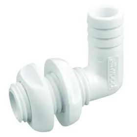 3877-3 Attwood Marine White Plastic 90 Thru-hull Connector-3/4 Inch Id Overflow Drain Fit