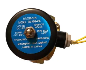 2w-400-40 Baomain Boat Solenoid Valve 12vdc Brass 1 1/2 Inch