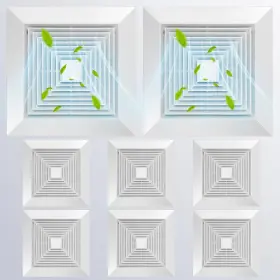 Sil-baquler-2840 Baquler 8 Pcs Exhaust Bathroom Fan Cover Ceiling 11 X 11&apos &apos White