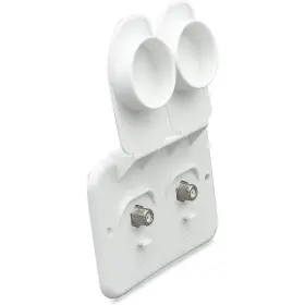 94323 Bb Molders Tv Cable Entry Plate Dual Cables 2.5 Inch Cutout 3x4 Polar White