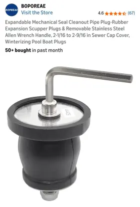 B0dhvnpyyx Boporeae Expandable Mechanical Seal Cleanout Pipe Plug-rubber Expansion Scupper Plug 52mm