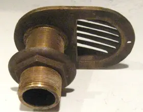 00is150 Buck Algonquin Nos Boat Intake Strainer - 11/2 Inch Bronze With Nut