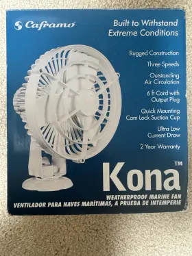 817ca-wnx Caframo Kona White Weatherproof Marine Fan