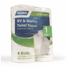 40276 Camco Tst Rv And Marine 1-ply Toilet Tissue 280 Sheets Per Roll 4 Rolls
