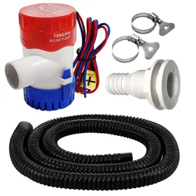 Blg-pump-34blkpm Camnwamn 3/4 Inch Outlet Dia Bilge Pump Kit 6.5 Ft Hose 12v 750 Gph Water Prem