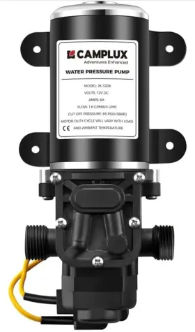 3k-3206 Camplux 12v Water Pump Kit 1.6 Gpm 65 Psi High Pressure For Caravan Rv Boat