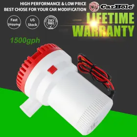 5201036 Carbole 12v 1500gph Boat Marine Plumbing Electric Bilge Pump Non Automatic Discharge New