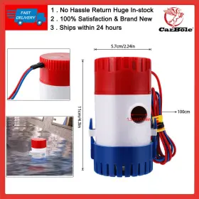 Sfbp1-g750-01 Carbole 12v 750gph Submersible Water Pump Bilge Electric For Boat Yacht Marine Rule 3/4 Inch