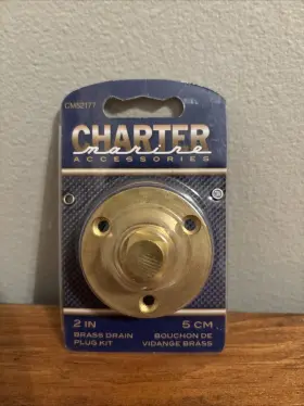 Cm52101 Charter Accessories 2 Inch Brass Drain Plug Kit Boat Stainless