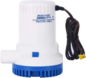 Ca-0358 Dasmarine 12v 2000gph Electric Marine Plumbing Submersible Bilge Pump For Boat 1-1/8 Inch Hose