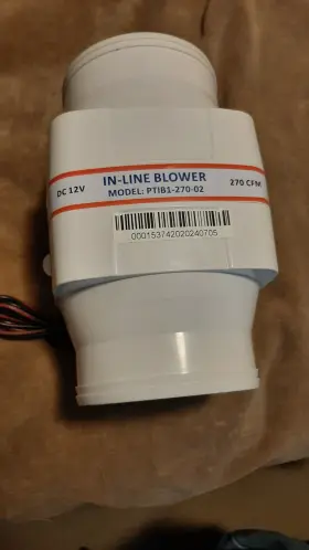 Ho-02217-h1111 Dc House White 4ftft Quiet In-line Marine Bilge Air Blower 12v 6amp 270 Cfm Boat Fan