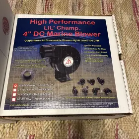 500-304121 Delta T Inch Lil Champ 4 Dc Marine Blower With Adapter Mounting Bracket