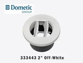 9108557425 Domeic 333443 Dometic Round Plastic White 2 Inch Euro Style Grille Off