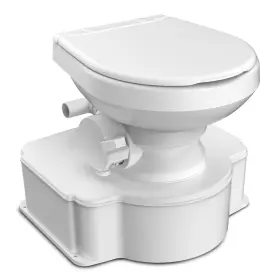 98571 Dometic White M65 Marine Gravity Toilet - Standard Seat Size With Foot Pedal