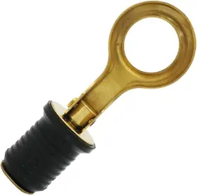 Douzime 745499374866 Boat Drain Plug 1 Inch Brass Snap Flip Drains Handle Rubber Bailer Plugs For