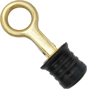 Douzime 745499374934 Boat Drain Plug Brass Snap Handle 1-1/4-inch Rubber 1-1/4 Inch 32mm Silver