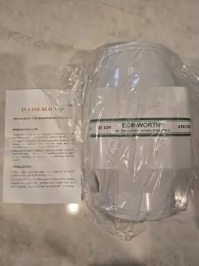 1565154311354535 Eco-worthy In-line Blower Model Sfib1-270-02 / 270 Cfm 6 Amp 4 Inch Intake New