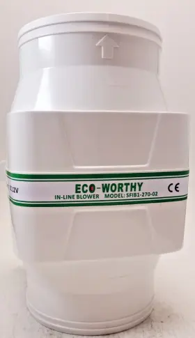 Sf1b1-270-02 Eco-worthy In-line Blower Model D 12v 4 Inch Intake