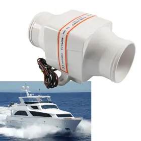 Enen-tradingusa 612037999020 3-inch 12v 130cfm 4 Blade White Marine Boat Bilge In-line Air Blower Us