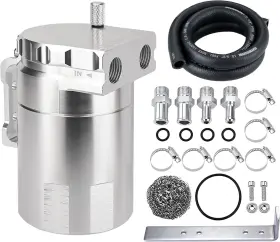 Evfs23-00027bk-001 Evil Energy Oil Catch Can 300ml Baffled Universal 5 Ft Silver
