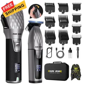 Fadeking 199284771949 Cordless Hair Clippers And Beard Trimmer For Men Graphite Black