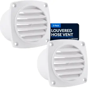 Fo109-m2 Five Oceans 109-m2-1 6-slotted Louvered Hose Vent 3-inch Diameter White 2-pack -