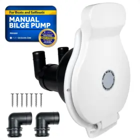 2203-ns Five Oceans Manual Bilge Pump 10-16/22-18 Gpm 1 Inch And 1-1/2 Ports Durable P.p Abs - Fo2203