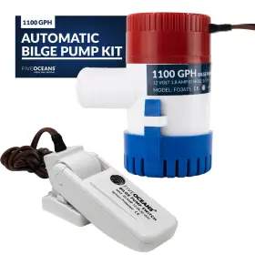 Five Oceans 810033307027 1100 Gph Bilge Pump Kit 12v Float Switch 4164lph