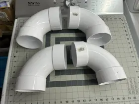 42840 Genova Products 4-pack Lot 4 Inch In Pvc 90 Degree Long Sweep Sanitary Elbow 1/4 Bend