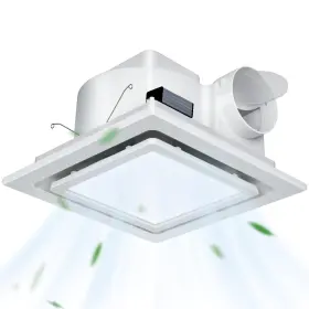 Gopper 726208223323 12 Inch Ultra Quiet Bathroom Exhaust Fan Large 12in Classic Led Light