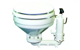 100-0001-00 Groco Hf-b Boat Marine White Porcelain Compact Bowl Manual Toilet